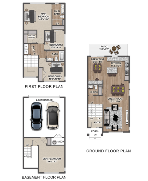 Pembrook Place Townhomes - C1N Prescott Floor Plan